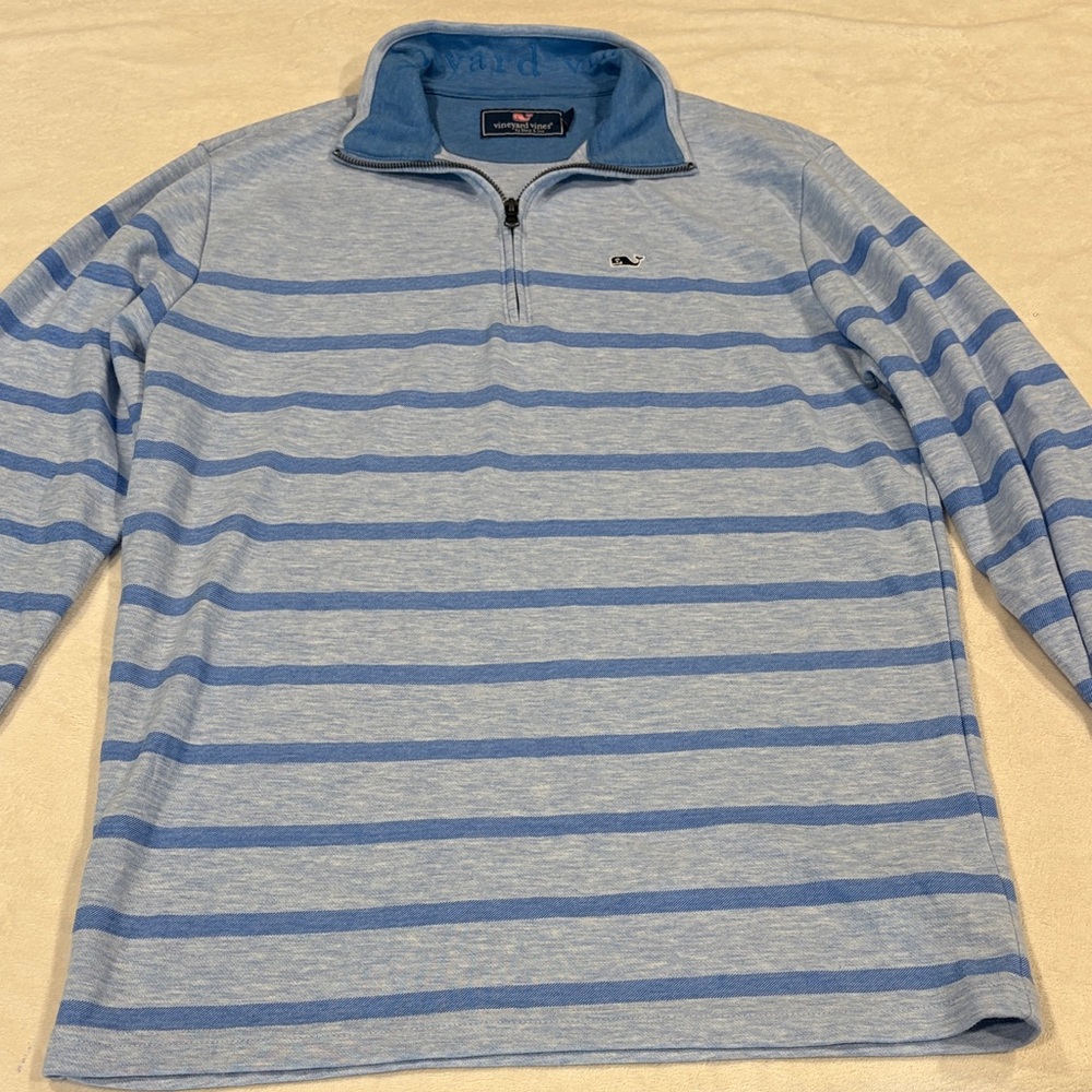 Vineyard Vines Light Blue Striped Pullover